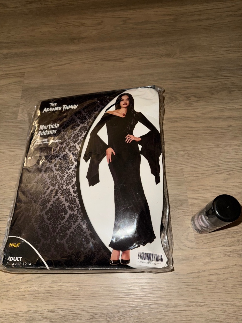 Spirit Halloween Morticia Addams Costume Adult Large 12-14 Black Velvet Dress